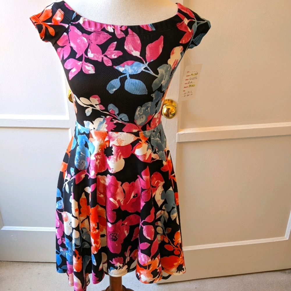Va Va Voom floral fit and flare NWT dress Sz S
